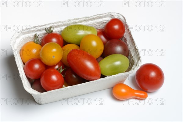 Various cherry tomatoes in packaging