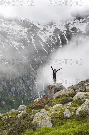 Mountain landscape in fog