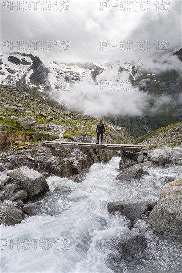 Mountain landscape in fog