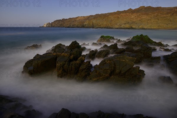 Pacific coast at night