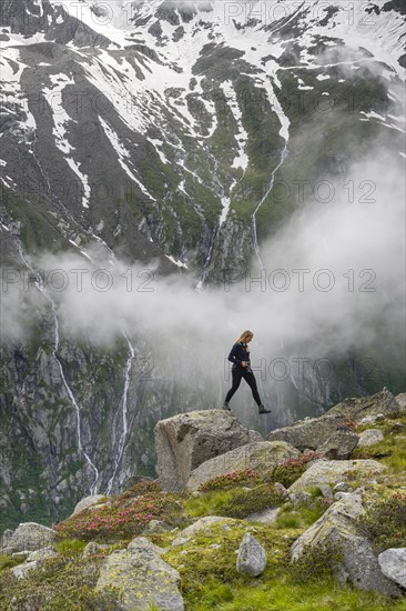 Mountain landscape in fog
