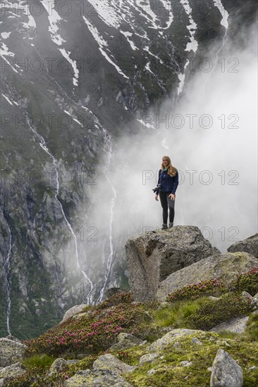 Mountain landscape in fog