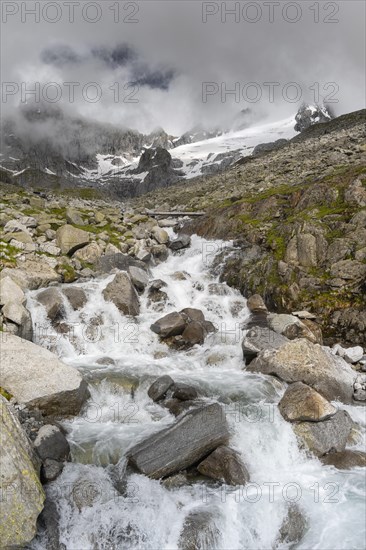 Mountain landscape in fog