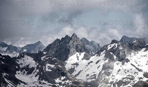 Rugged mountain peaks