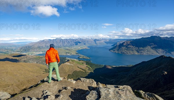 Hiker at the summit of Ben Lomond