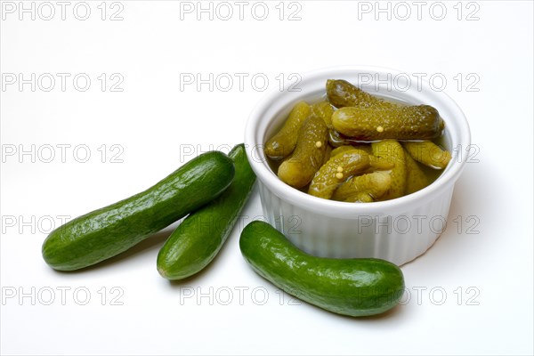 Cornichons in shell and young cucumbers