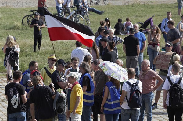 Demo against Corona rules on the Rhine meadows