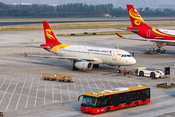 An Airbus A319 aircraft of Capital Airlines with registration number B-6182 at Beijing Airport