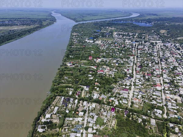 Aerial view on Vilkovo city