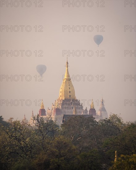 Ananda Temple with two balloons