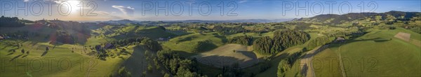 Landscape panorama with drumlin