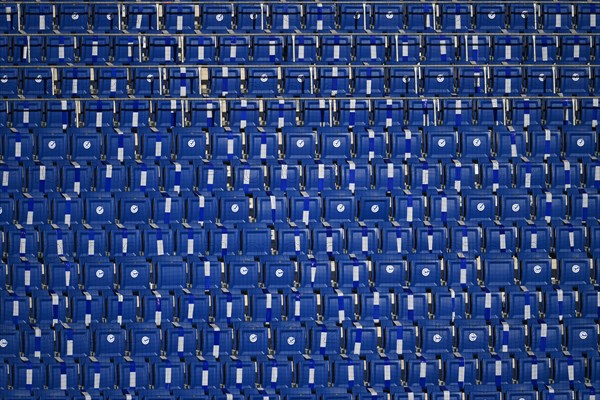 Empty rows of seats in the stadium