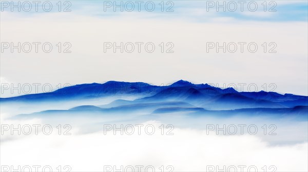 Panoramic view of the chain of Sancy mountains