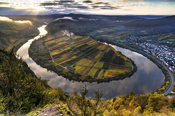 Moselle River loop in autumn