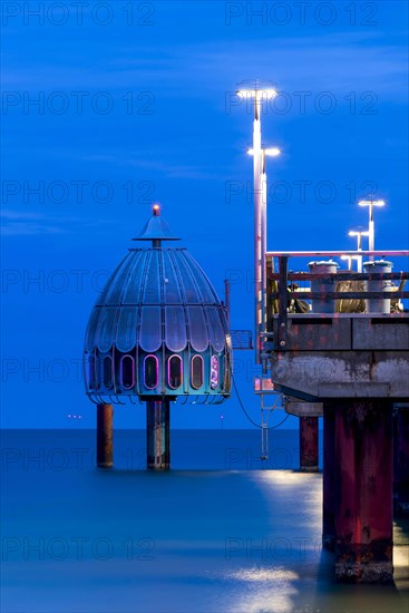 Diving gondola at dusk