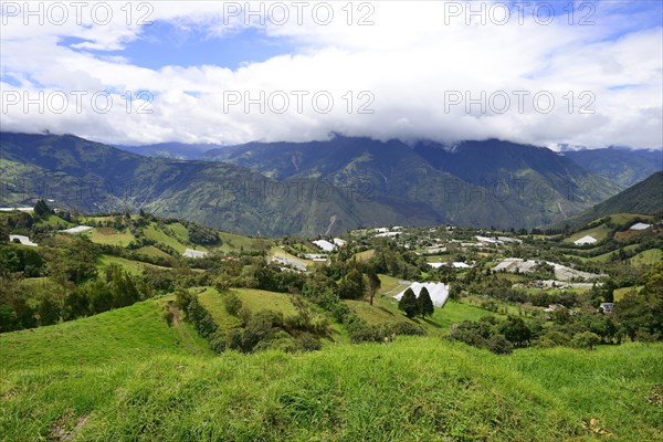 Landscape at the foot of the volcano Tungurahua