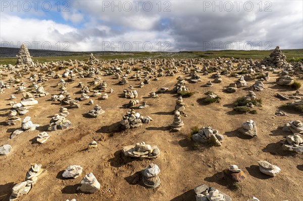Cairns at the Polar Circle Center on the E6