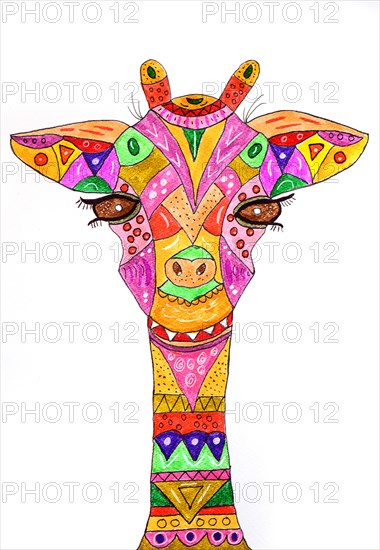 Painted giraffe
