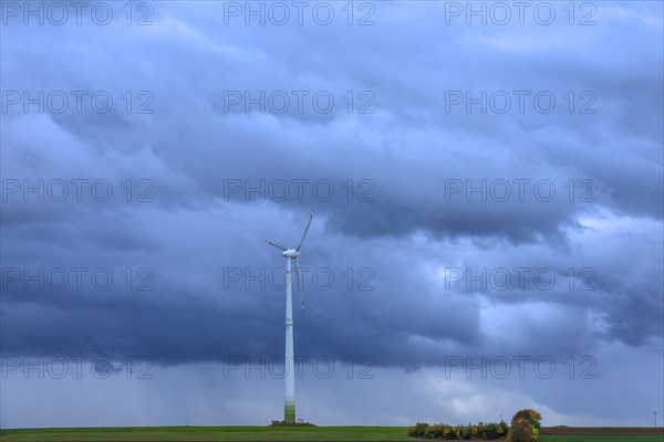 Windmill with rain clouds