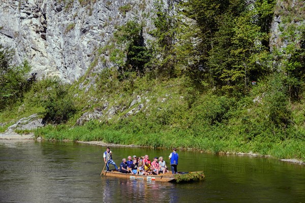 Rafting with tourists at Cerveny Klastor