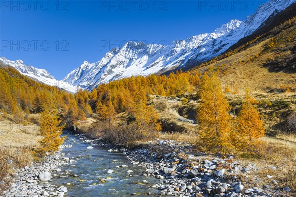 River Lonza with Aletschhorn and Schinhorn