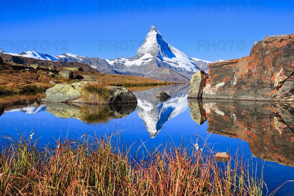 Matterhorn and mountain lake