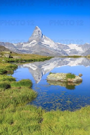 Matterhorn and mountain lake