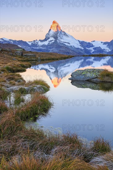 Matterhorn and mountain lake