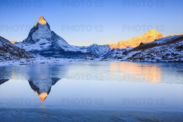 Matterhorn and mountain lake