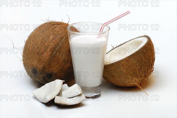 Glass of coconut milk
