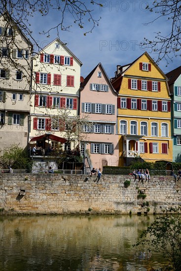 Students on the banks of the Neckar River