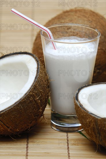 Glass of coconut milk