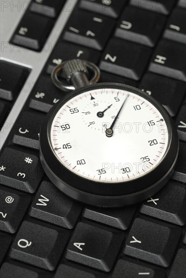 Stopwatch on computer keyboard