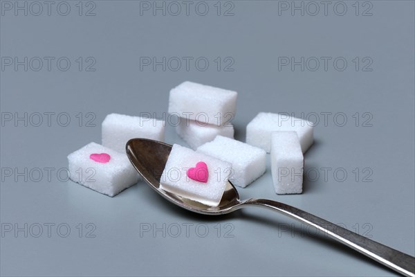Sugar cubes with sugar heart