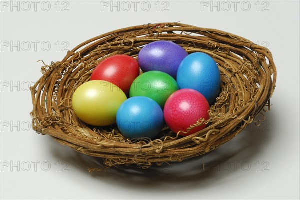 Easter eggs in basket
