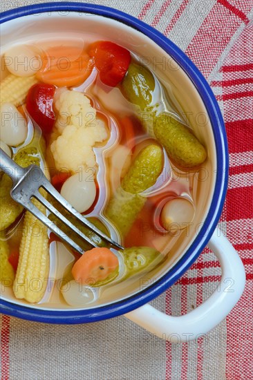 Mixed pickles with carrots