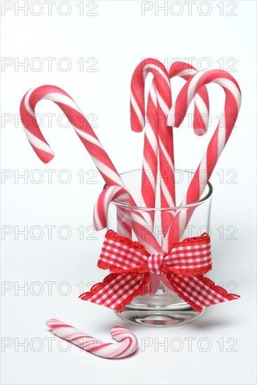 Candy canes in glass