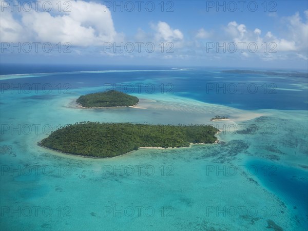 Aerial of the lagoon of Wallis
