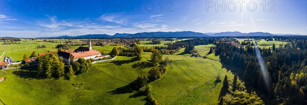 Aerial view of Reutberg Monastery
