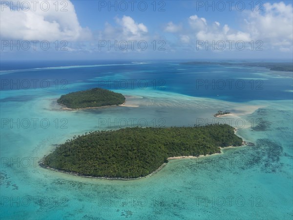 Aerial of the lagoon of Wallis