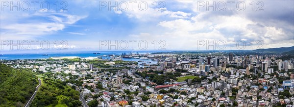 Aerial view Port Louis with harbour