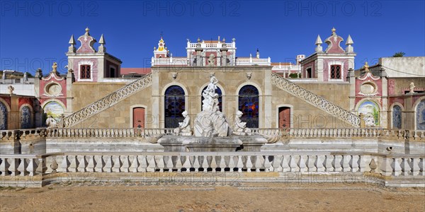Fountain in Estoi Palace garden