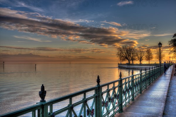 Castle waterfront at sunset