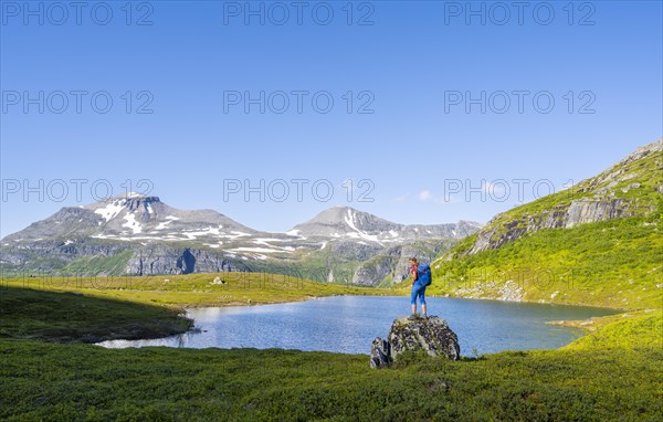Hiker on rocks