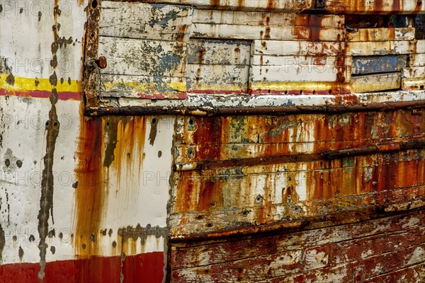 Rotten planks of an old boat