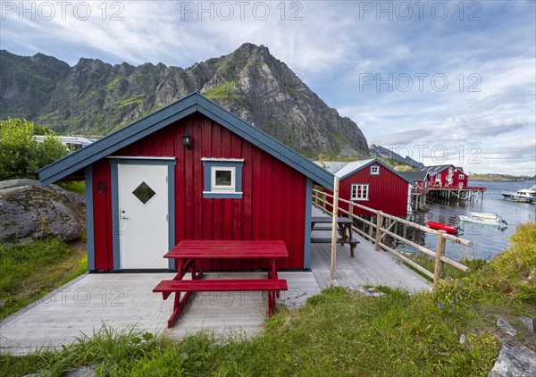 Traditional red stilt houses