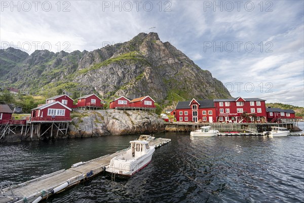 Traditional red stilt houses