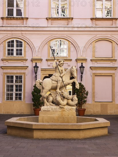 Equestrian statue Dragonslayer Saint George