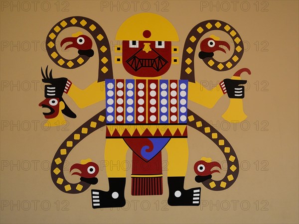 New mural painting in the style of the Moche culture