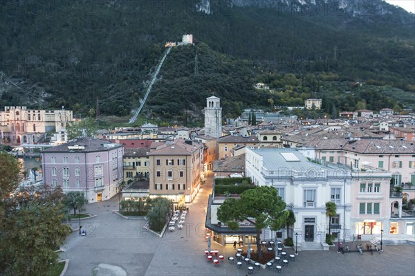 View of the center of Riva del Garda from the castle Rocca di Riva